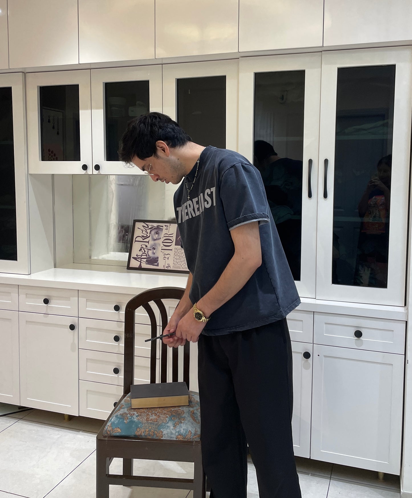 THEREALIST Storm Fade Boxy Tee – Grey Acid-Wash