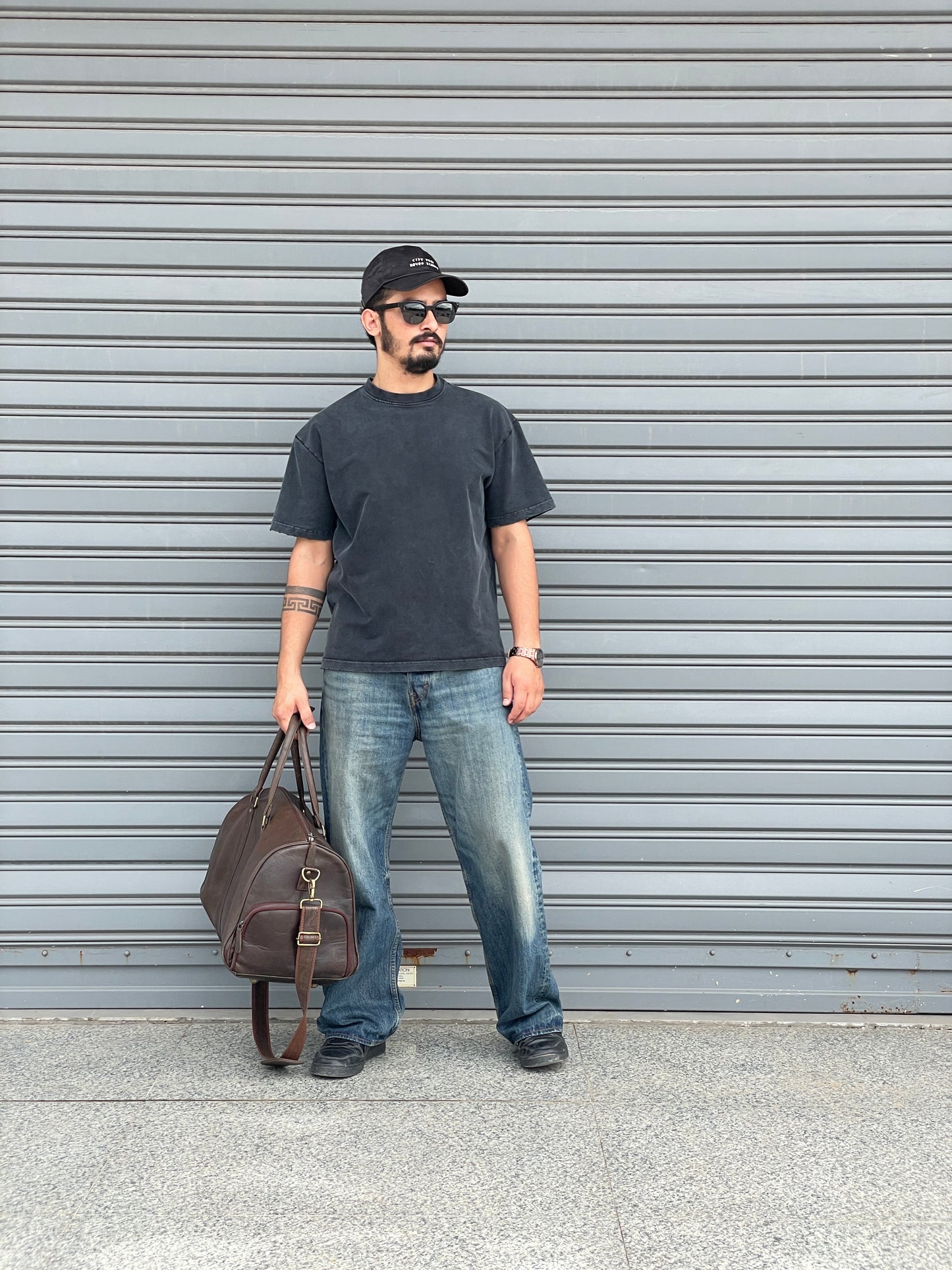 Blank Storm Fade Boxy Tee – Grey Acid-Wash