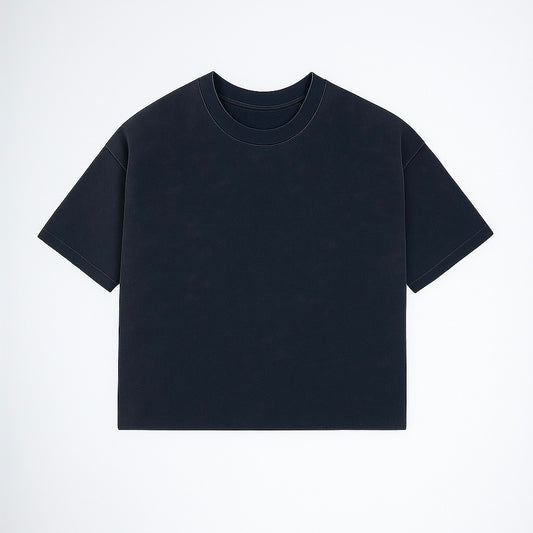 Blank Storm Fade Boxy Tee – Grey Acid-Wash