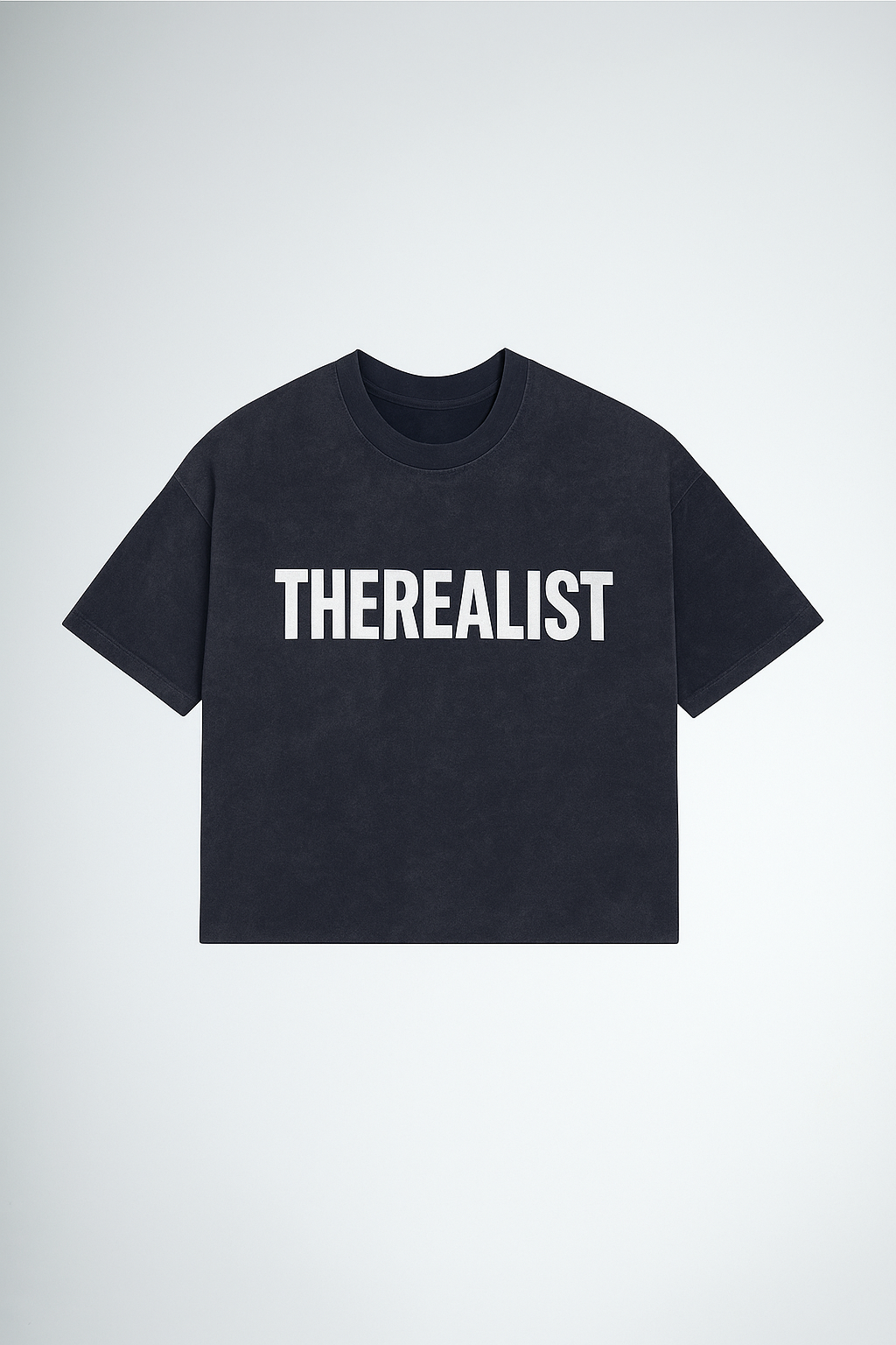 THEREALIST Storm Fade Boxy Tee – Grey Acid-Wash
